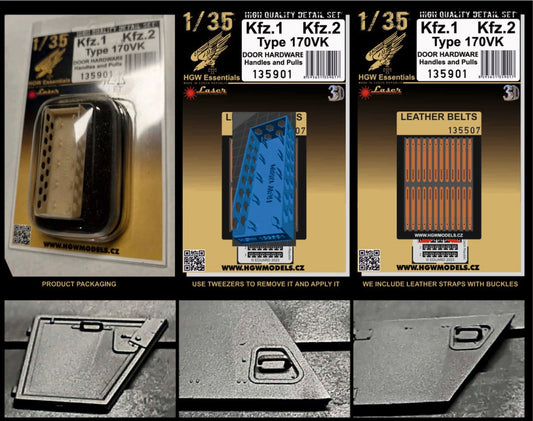 HGW 135901 1:35 le.gl. Einheits-Pkw Kfz.1 /Kfz.2 TYPE 170 VK - DOOR HARDWARE