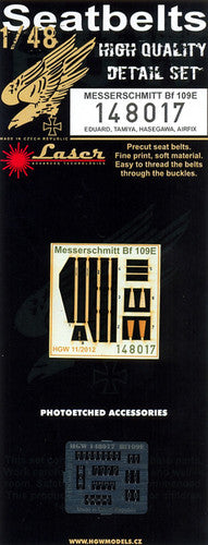 HGW 148017 1:48 Messerschmitt Bf-109E Seatbelts (Laser)