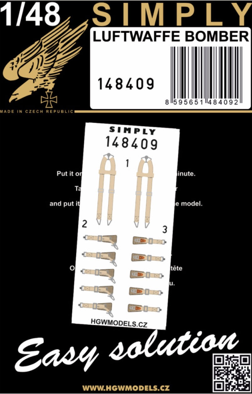 HGW HGW148409 1:48 LUFTWAFFE BOMBER - SEATBELTS