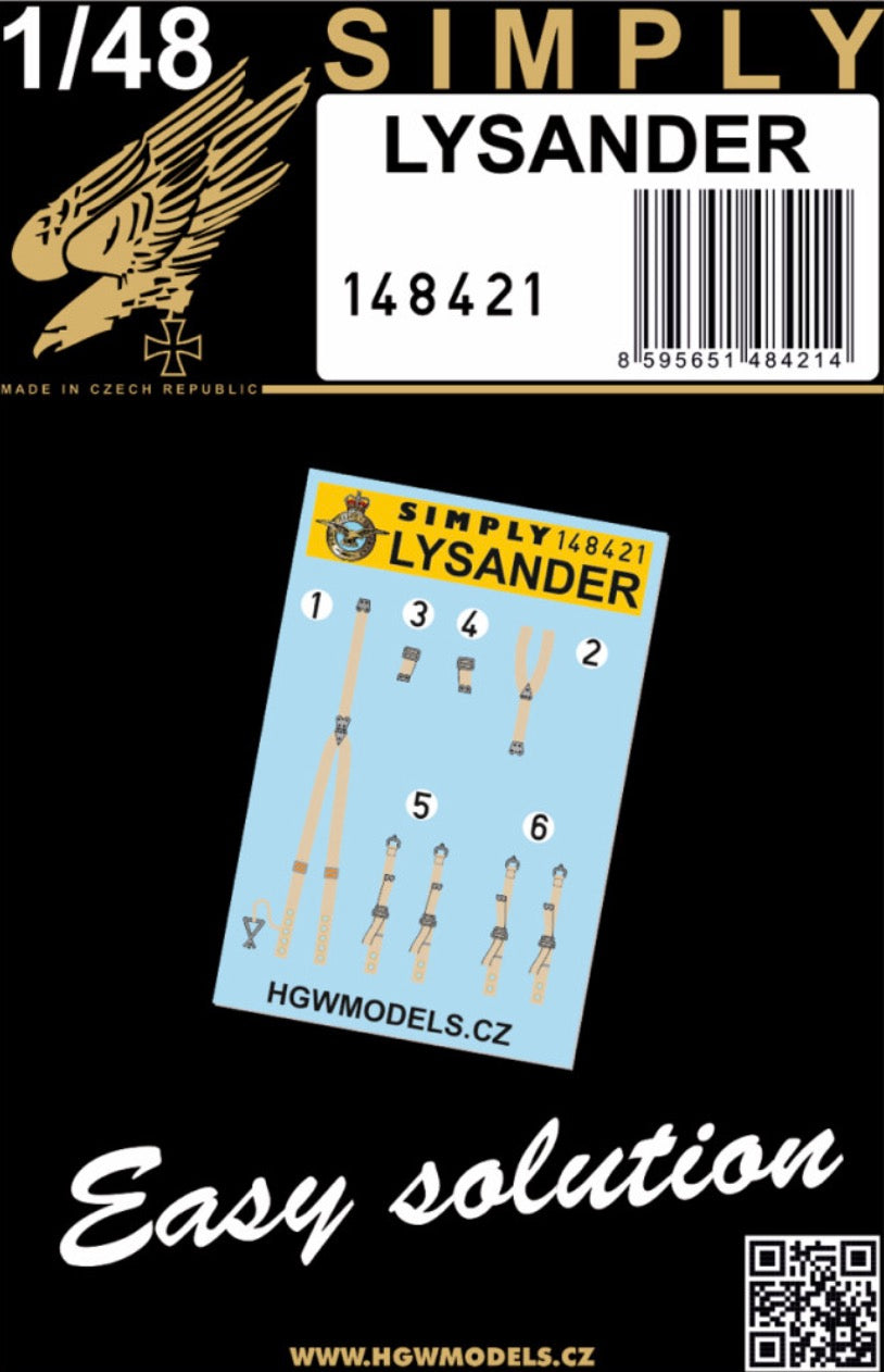 HGW HGW148421 1:48 WESTLAND LYSANDER - SEATBELTS 1