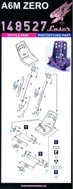 HGW 148527 1:48 Mitsubishi A6M 'Zero' Seatbelts (Laser)