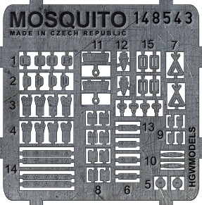 HGW 148543 1:48 de Havilland Mosquito FB Mk.VI Pre-Cut (Laser) Seatbelts