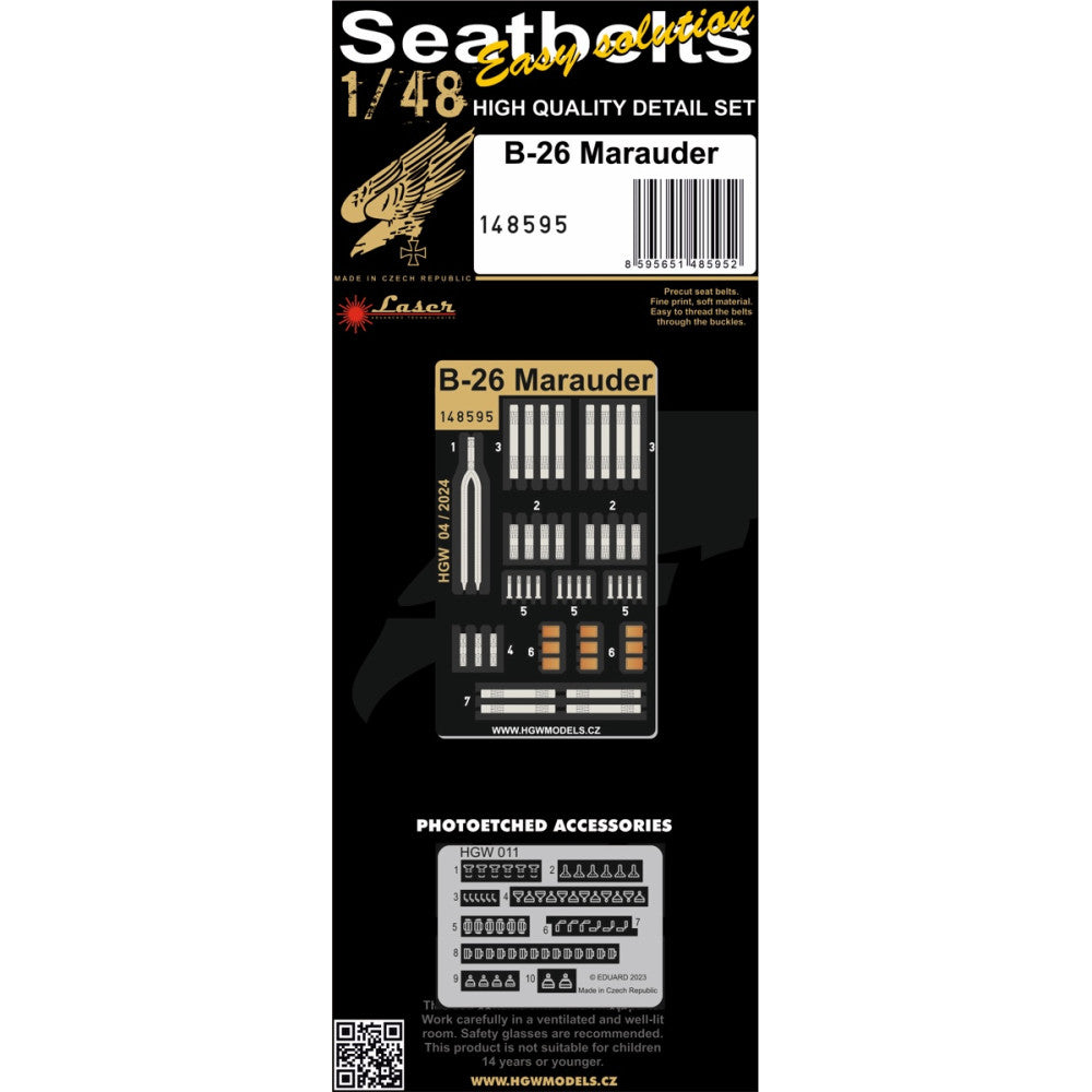 HGW 148595 1:48 Martin B-26B/B-26C MARAUDER - SEATBELTS