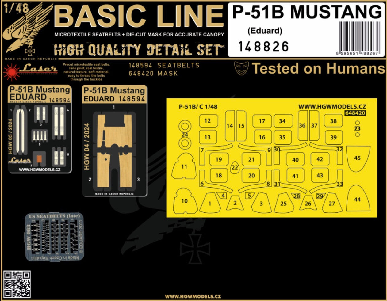 HGW 148826 1:48 North-American P-51B MUSTANG - Basic Line