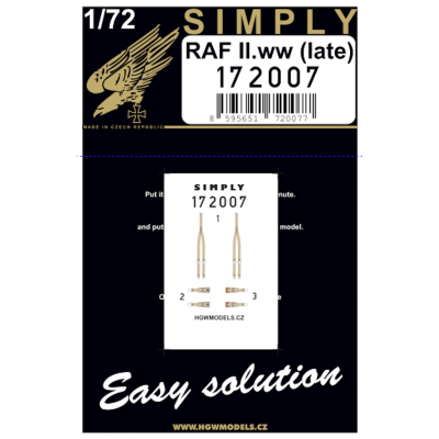 HGW 172007 1:72 RAF WWII (Late) 'Simply' Edition - Relief Print Seatbelts