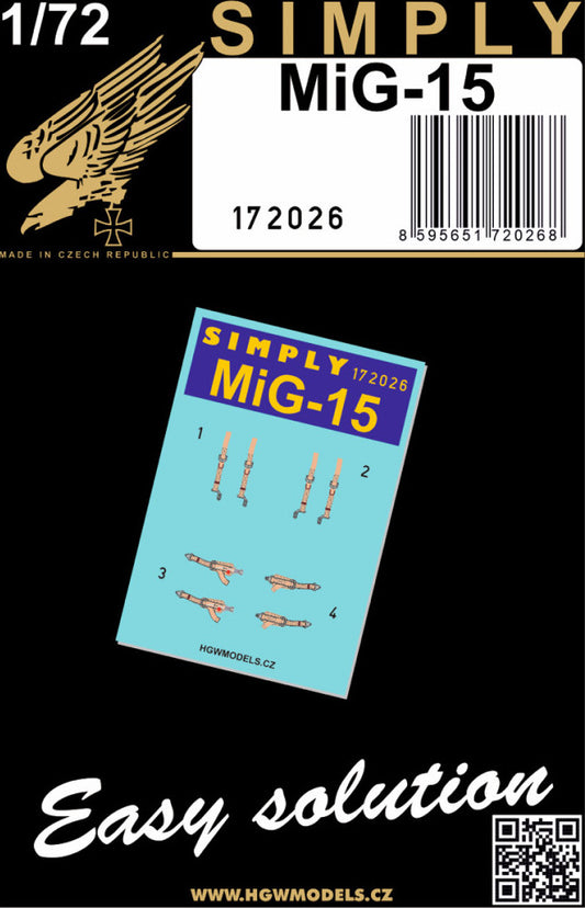 HGW 172026 1:72 Mikoyan MIG-15 - SEATBELTS
