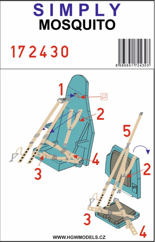 HGW 172430 1:72 de Havilland MOSQUITO - seatbelts