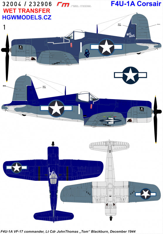 HGW 232906 1:32 Vought F4U-1A Corsair VF-17 'Jolly Rogers' - Part 2