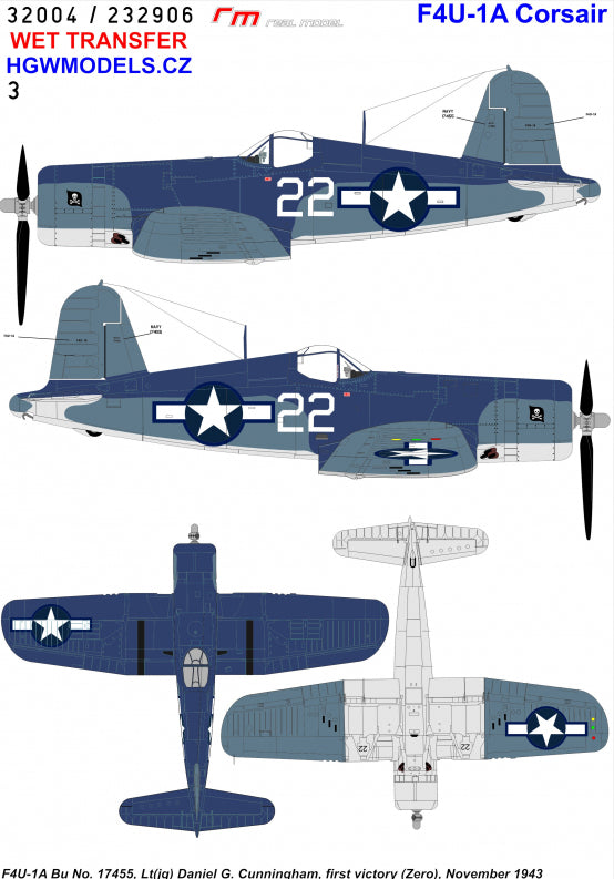 HGW 232906 1:32 Vought F4U-1A Corsair VF-17 'Jolly Rogers' - Part 2