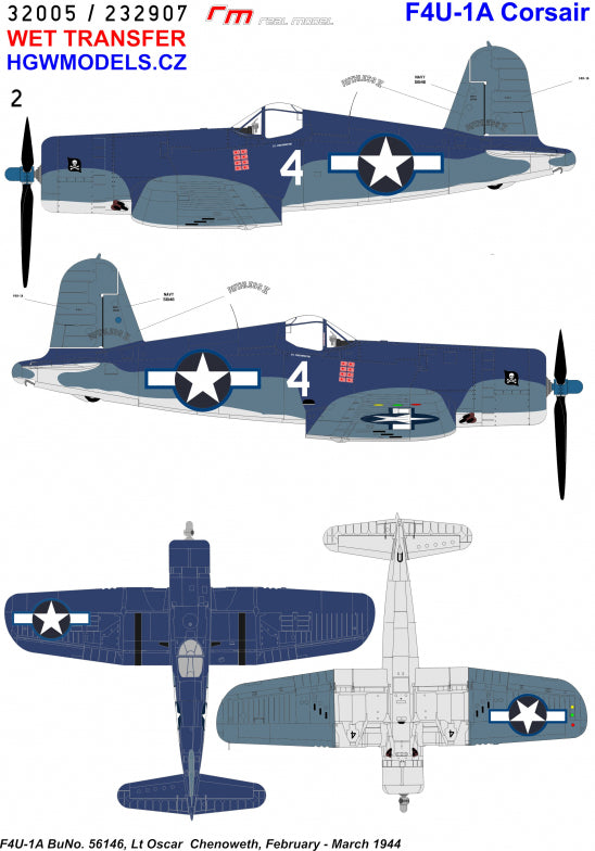 HGW 232907 1:32 Vought F4U-1A Corsair VF-17 'Jolly Rogers' - Part 3