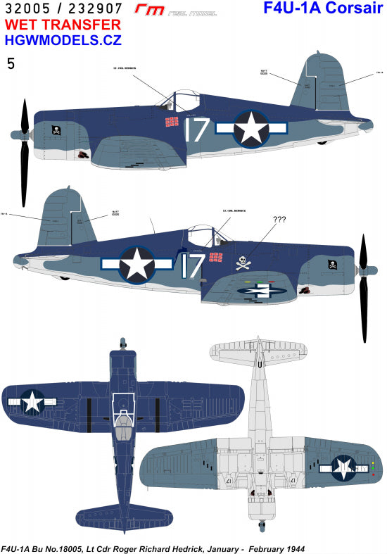 HGW 232907 1:32 Vought F4U-1A Corsair VF-17 'Jolly Rogers' - Part 3