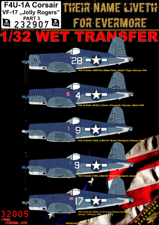 HGW 232907 1:32 Vought F4U-1A Corsair VF-17 'Jolly Rogers' - Part 3