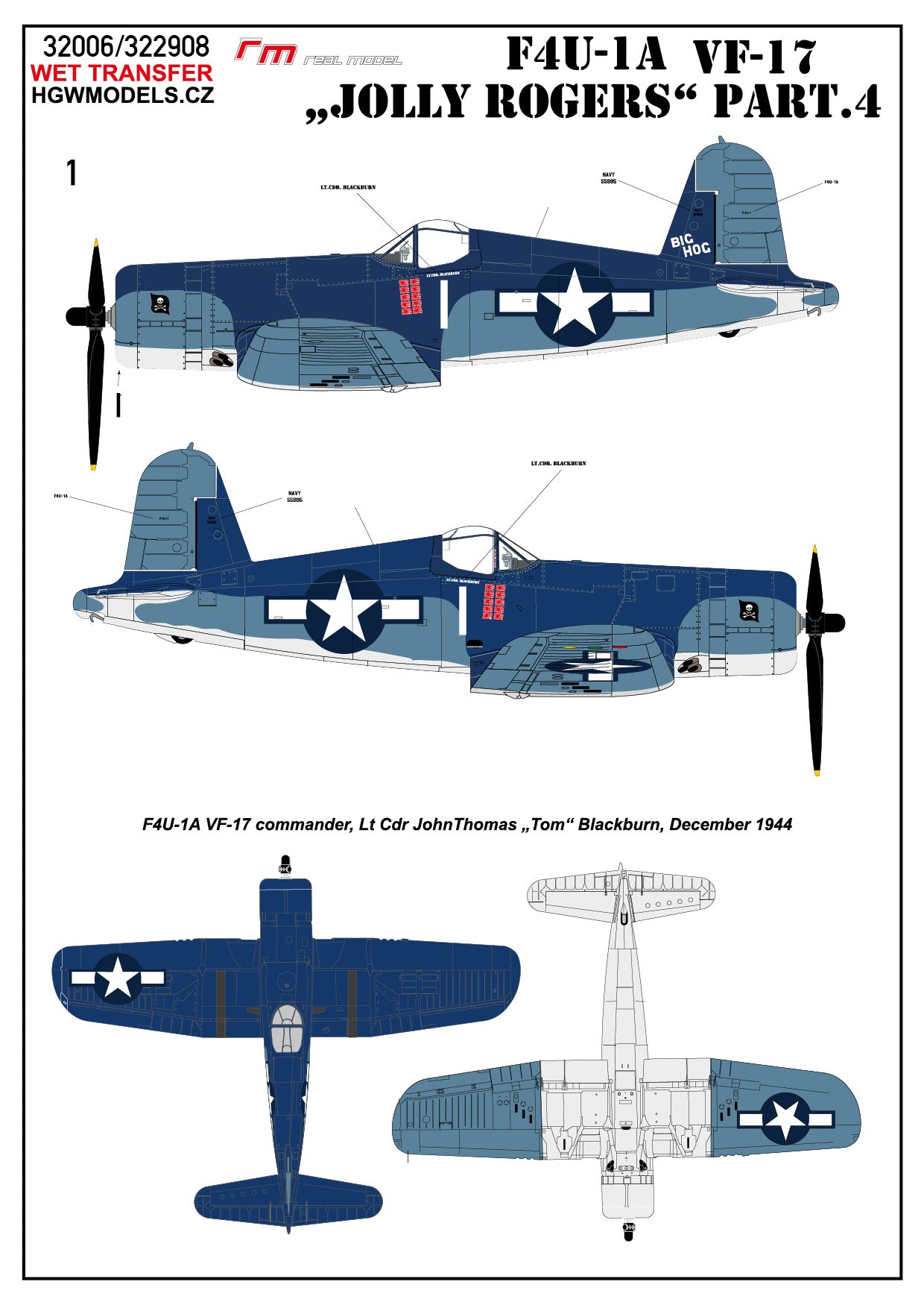 HGW 232908 1:32 Vought F4U-1A Corsair VF-17 'Jolly Rogers' Part 4