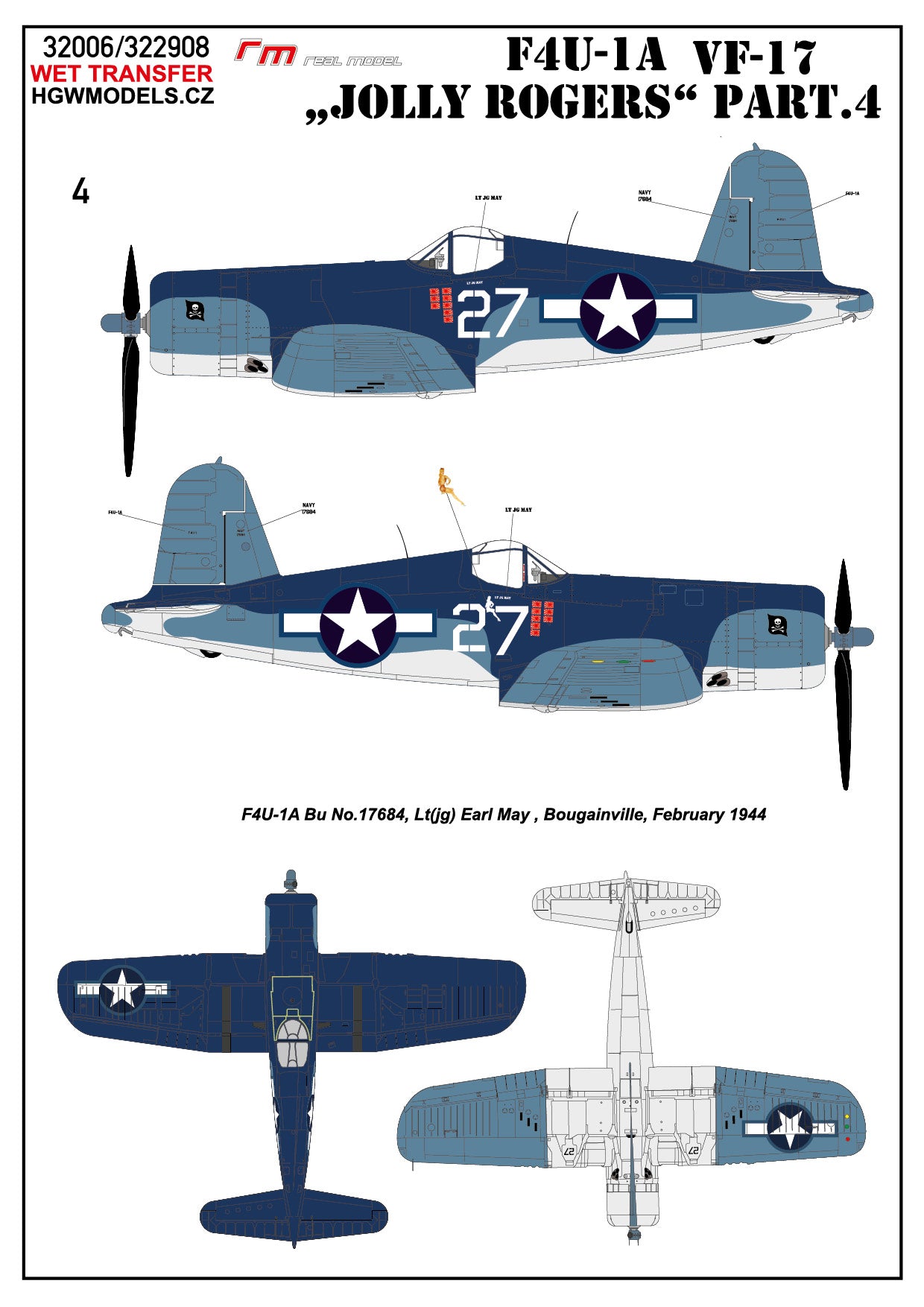 HGW 232908 1:32 Vought F4U-1A Corsair VF-17 'Jolly Rogers' Part 4