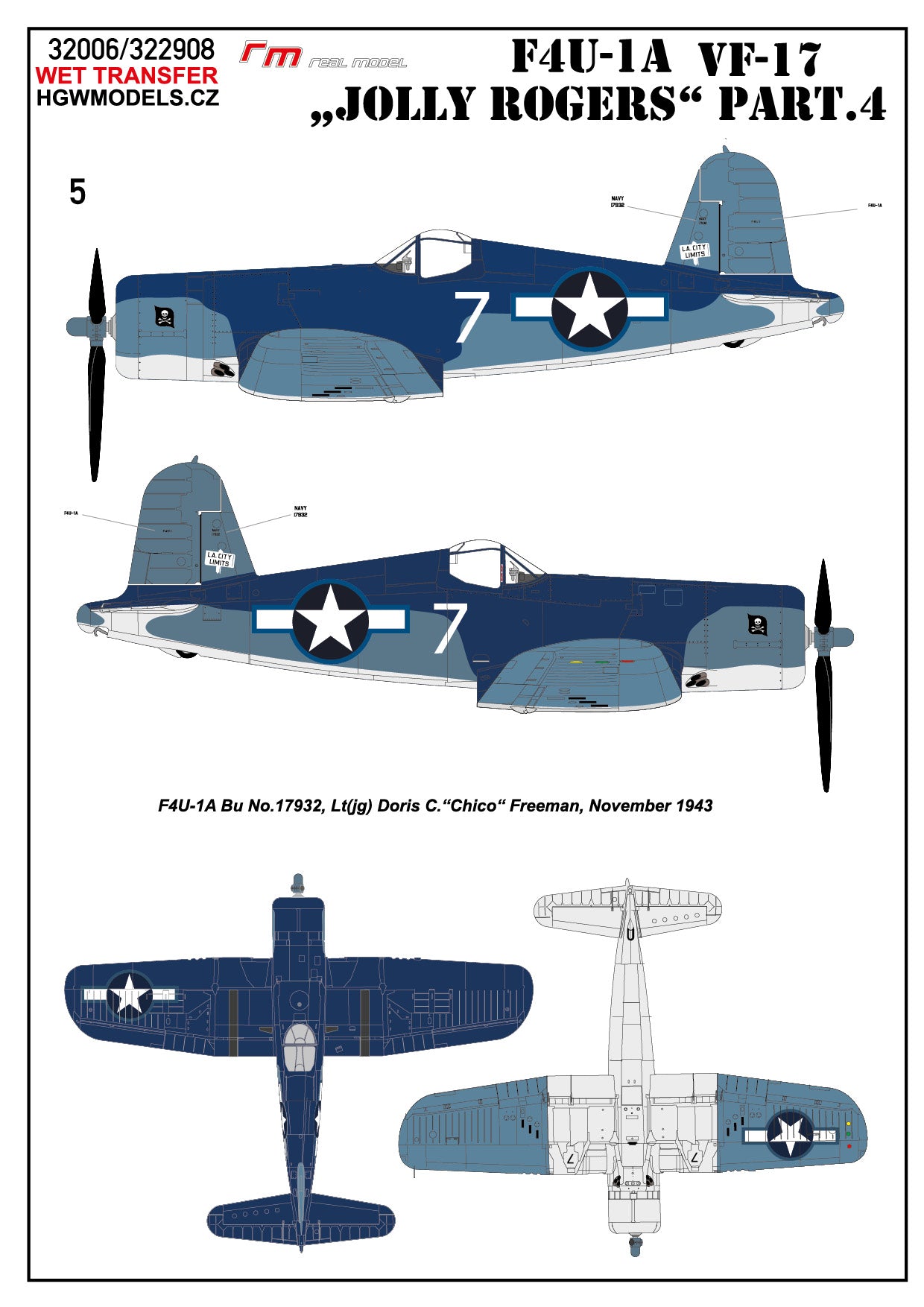 HGW 232908 1:32 Vought F4U-1A Corsair VF-17 'Jolly Rogers' Part 4