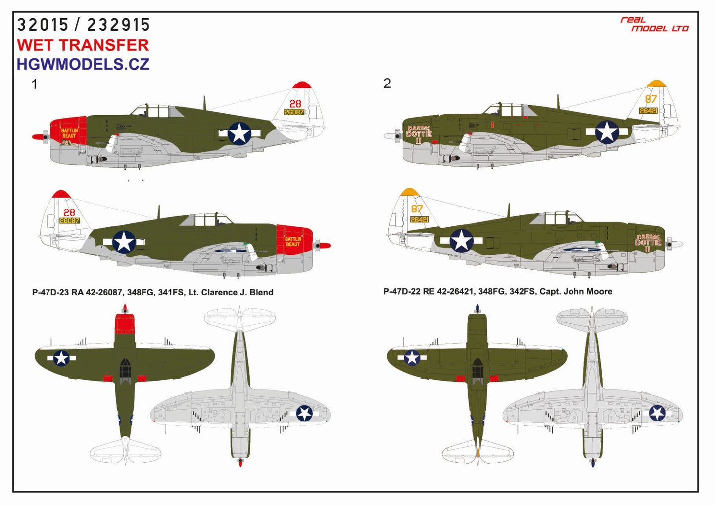 HGW 232915 1:32 Republic P-47D Thunderbolt Razorback Over New Guinea Pt.2