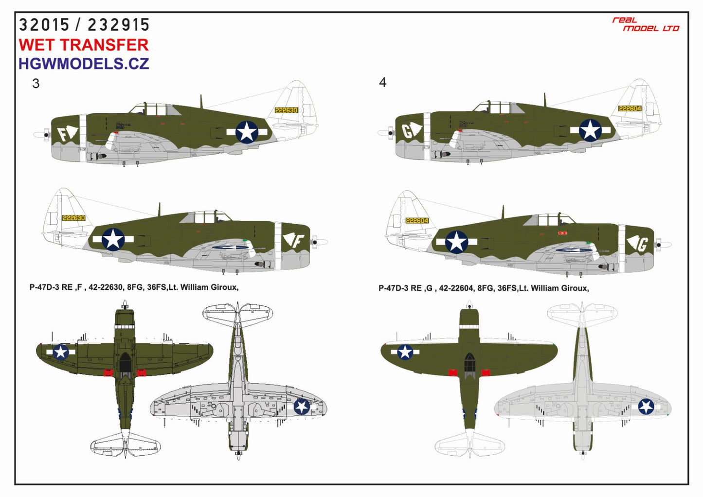 HGW 232915 1:32 Republic P-47D Thunderbolt Razorback Over New Guinea Pt.2