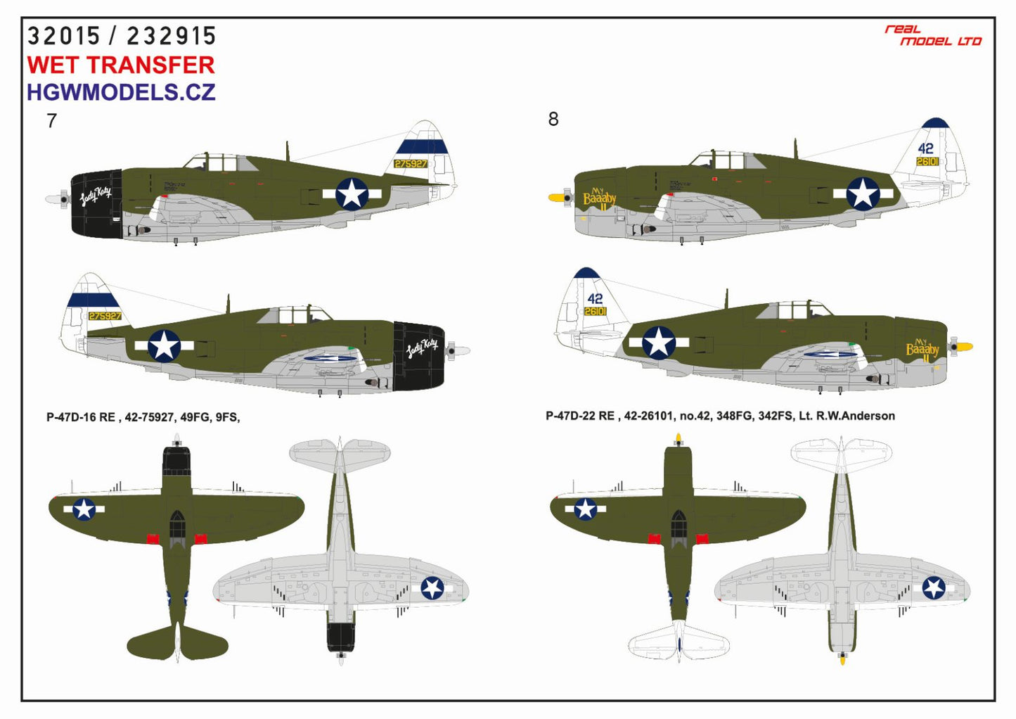 HGW 232915 1:32 Republic P-47D Thunderbolt Razorback Over New Guinea Pt.2