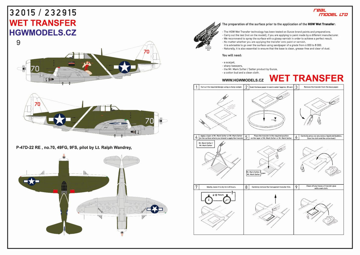 HGW 232915 1:32 Republic P-47D Thunderbolt Razorback Over New Guinea Pt.2