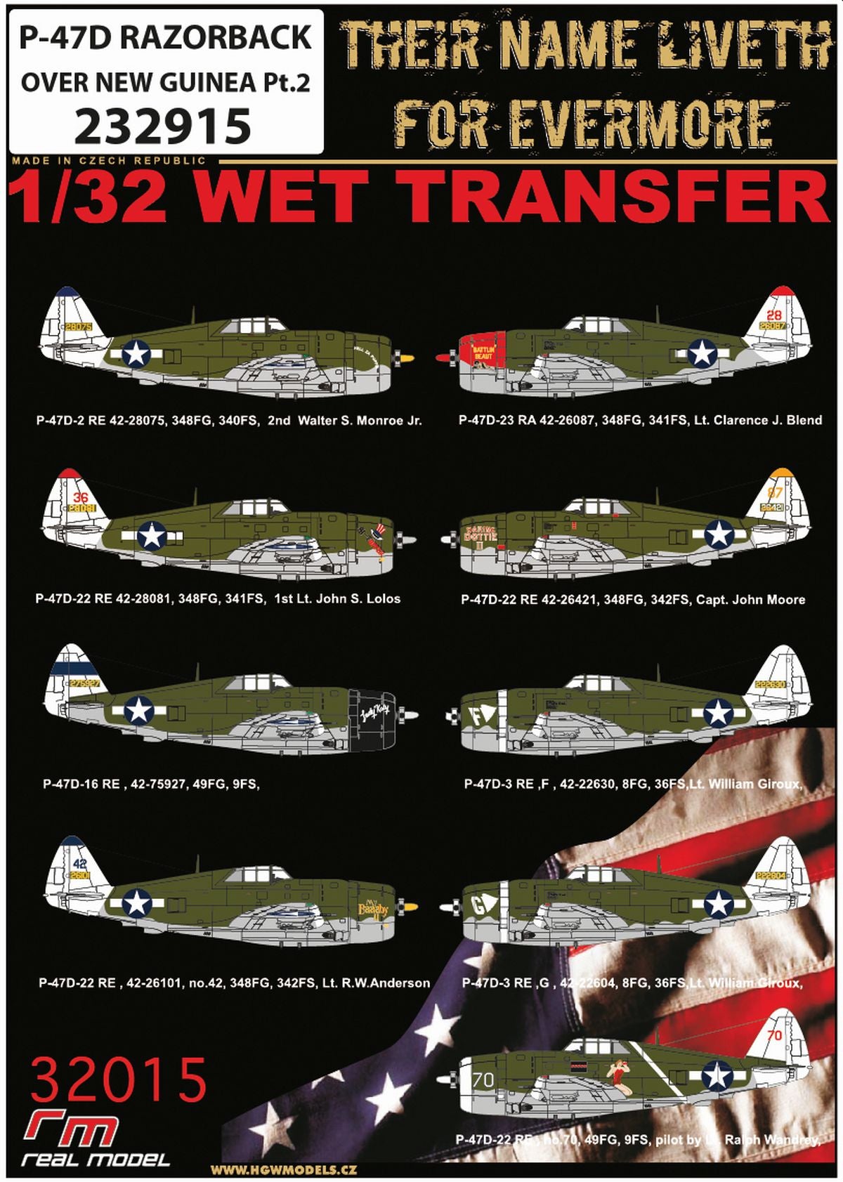 HGW 232915 1:32 Republic P-47D Thunderbolt Razorback Over New Guinea Pt.2