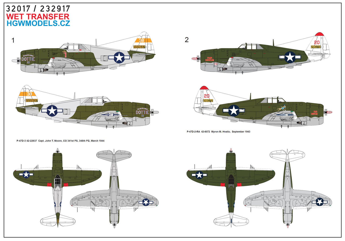 HGW 232917 1:32 Republic P-47D Thunderbolt Razorback Over New Guinea Pt.4