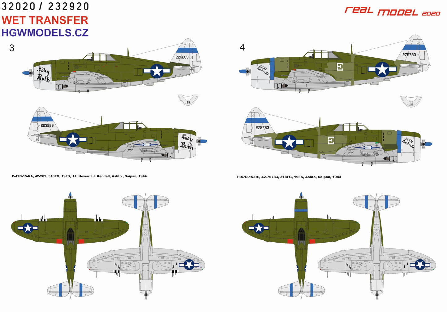 HGW 232920 1:32 Republic P-47D Thunderbolt Razorback over Saipan