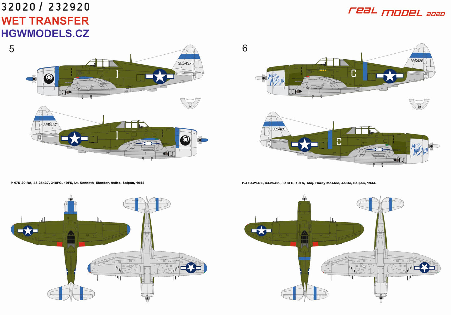 HGW 232920 1:32 Republic P-47D Thunderbolt Razorback over Saipan