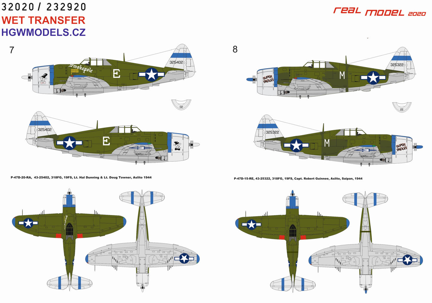 HGW 232920 1:32 Republic P-47D Thunderbolt Razorback over Saipan