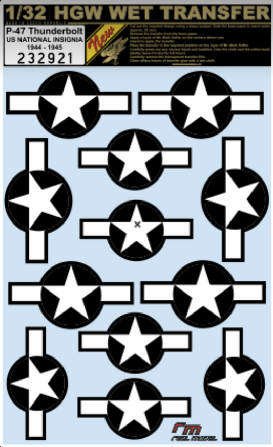 HGW 232921 1:32 Republic P-47D Thunderbolt National Insignia