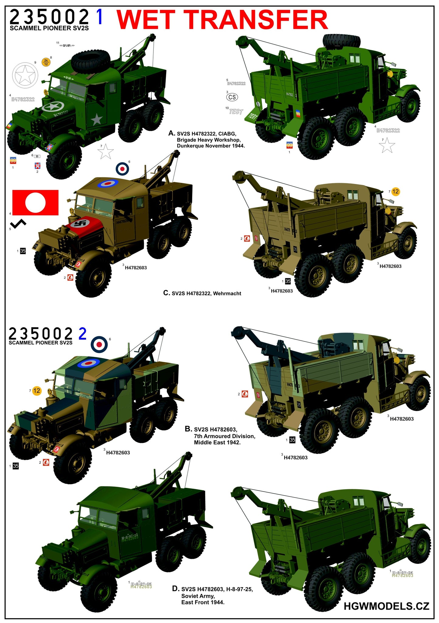 HGW 235002 1:35 Scammel Pioneer SV2S Stencils