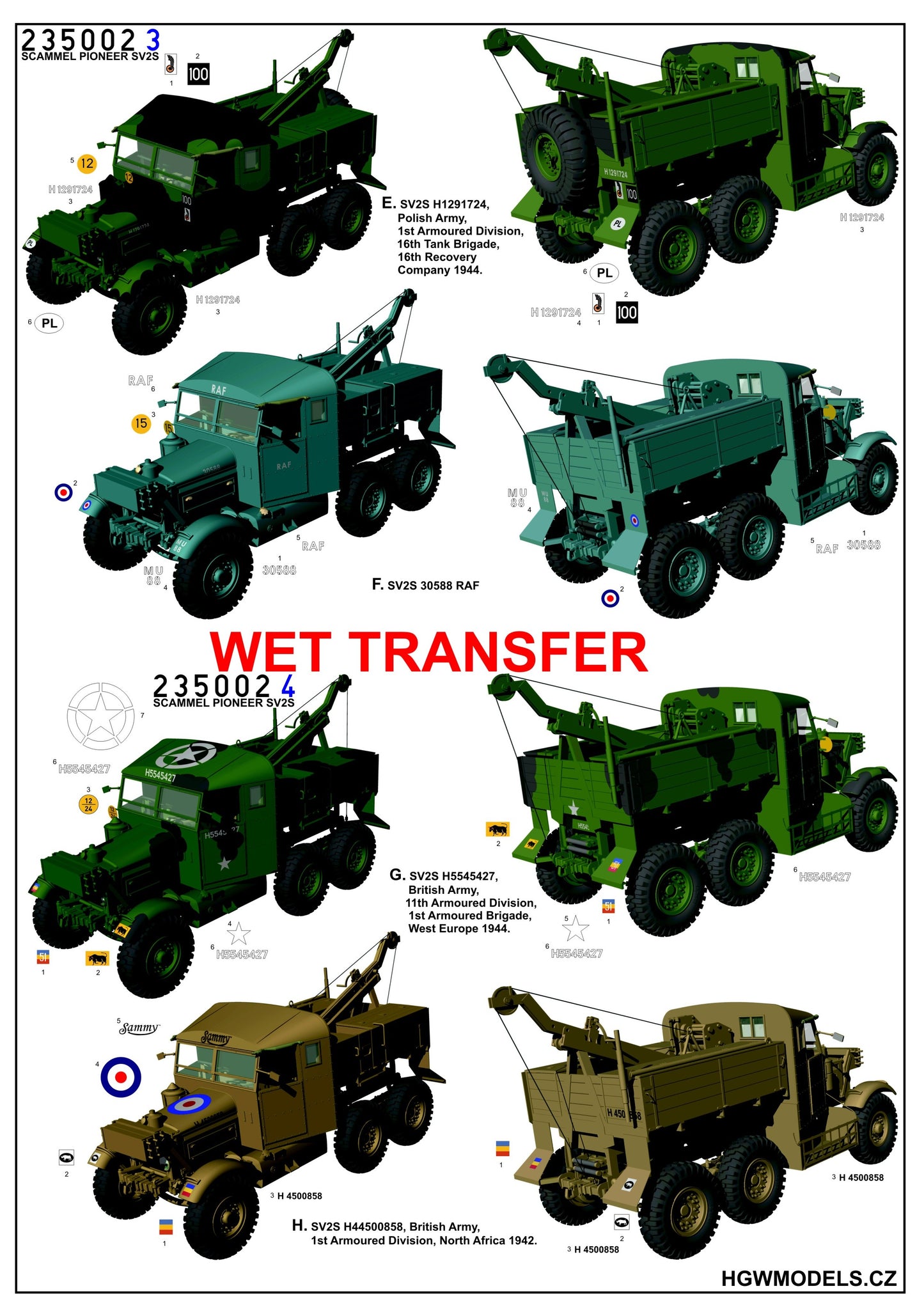 HGW 235002 1:35 Scammel Pioneer SV2S Stencils