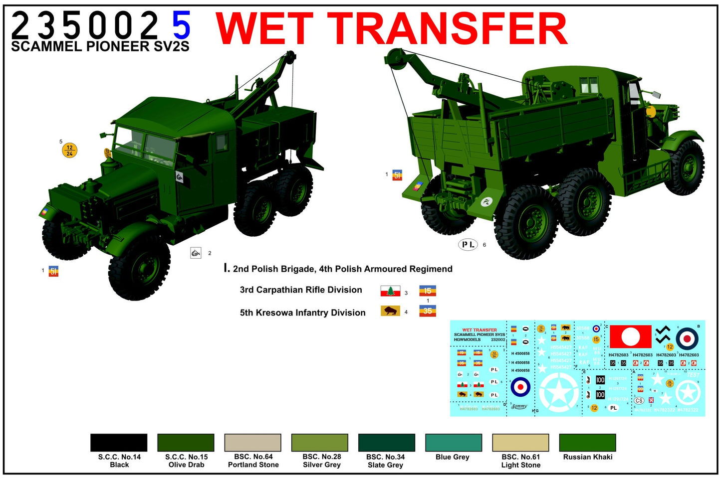 HGW 235002 1:35 Scammel Pioneer SV2S Stencils