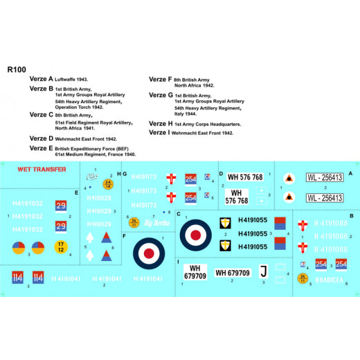 HGW 235004 1:35 Scammell Pioneer R100 Artillery Tractor Stencils