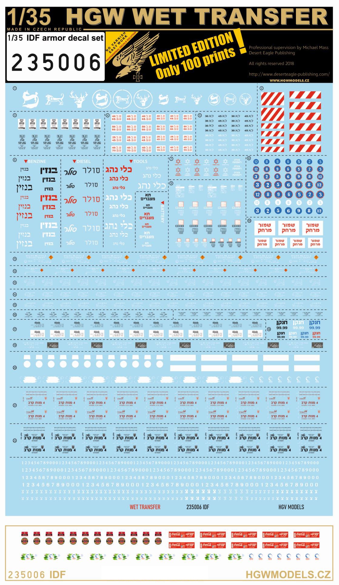 HGW 235006 1:35 Ultimate IDF Armor Decal Set