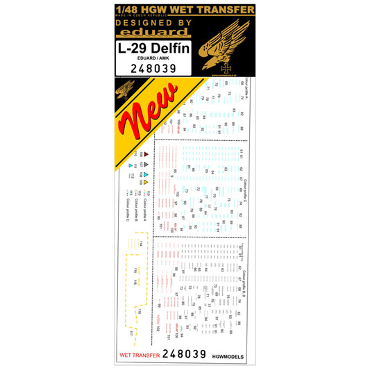 HGW 248039 1:48 Aero L-29 Delfin Stencils