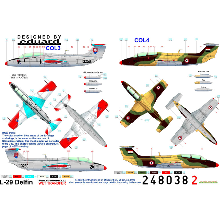 HGW 248040 1:48 Aero L-29 Delfin Markings and Stencils