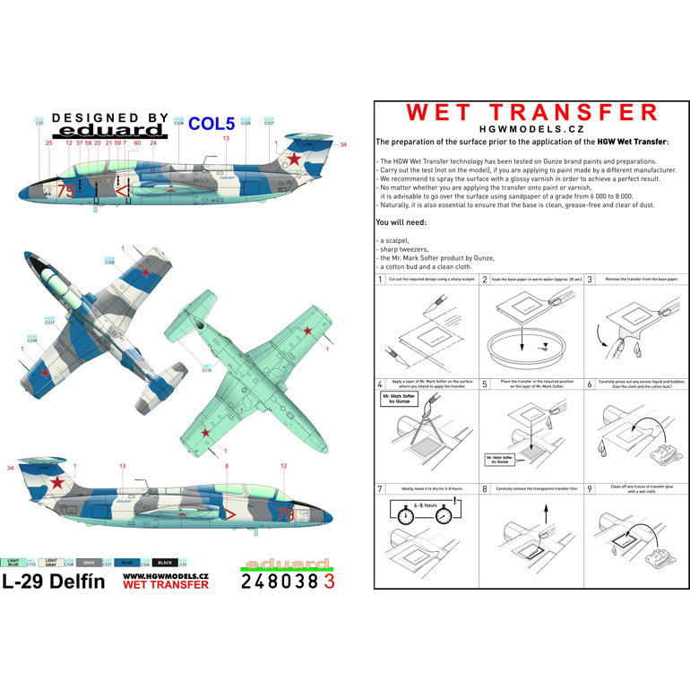 HGW 248040 1:48 Aero L-29 Delfin Markings and Stencils