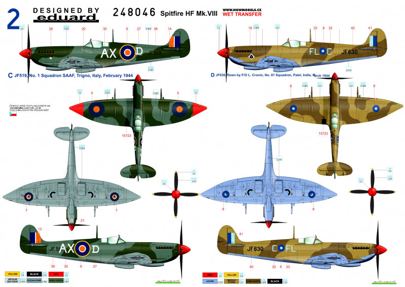 HGW 248046 1:48 Supermarine Spitfire HF Mk.VIII - Markings 1