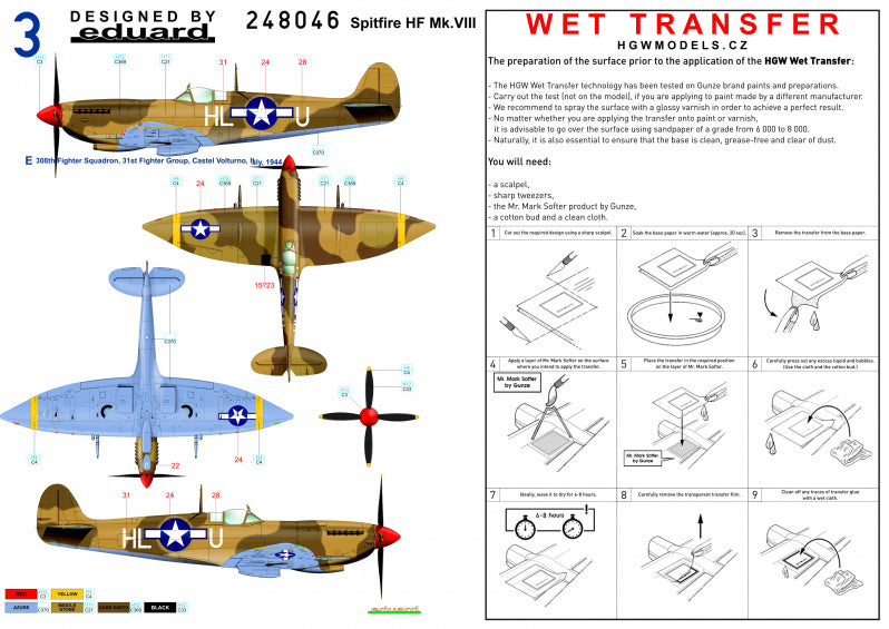 HGW 248046 1:48 Supermarine Spitfire HF Mk.VIII - Markings 1