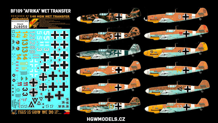 HGW 248050 1:48 Messerschmitt Bf-109 'Afrika' - Markings