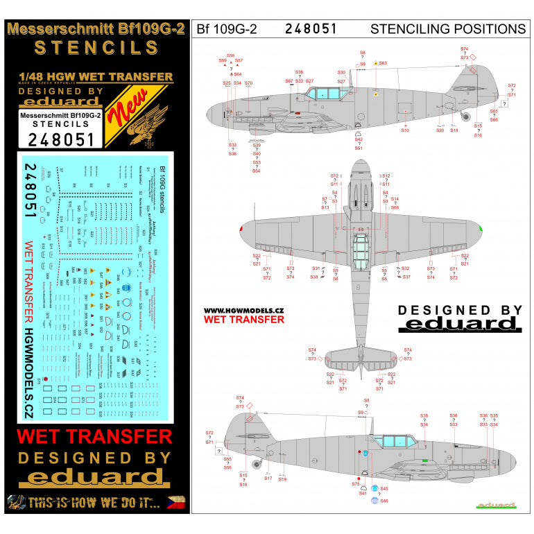 HGW 248051 1:48 Messerschmitt Bf-109G-2 - Stencils