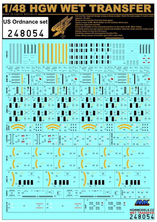 HGW 248054 1:48 US Ordnance Set - Stencils