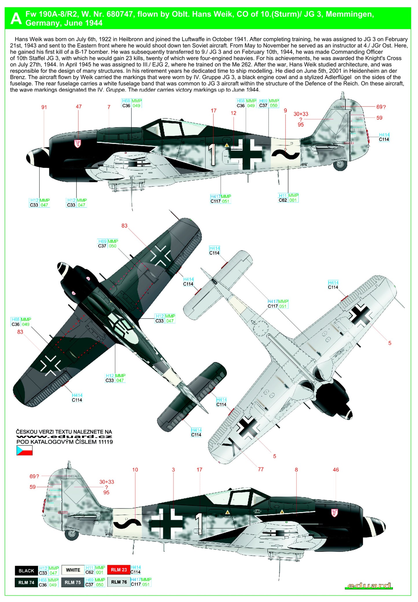 HGW 248059 1:48 Focke-Wulf Fw-190A-8/R2 - Reichsverteidigung