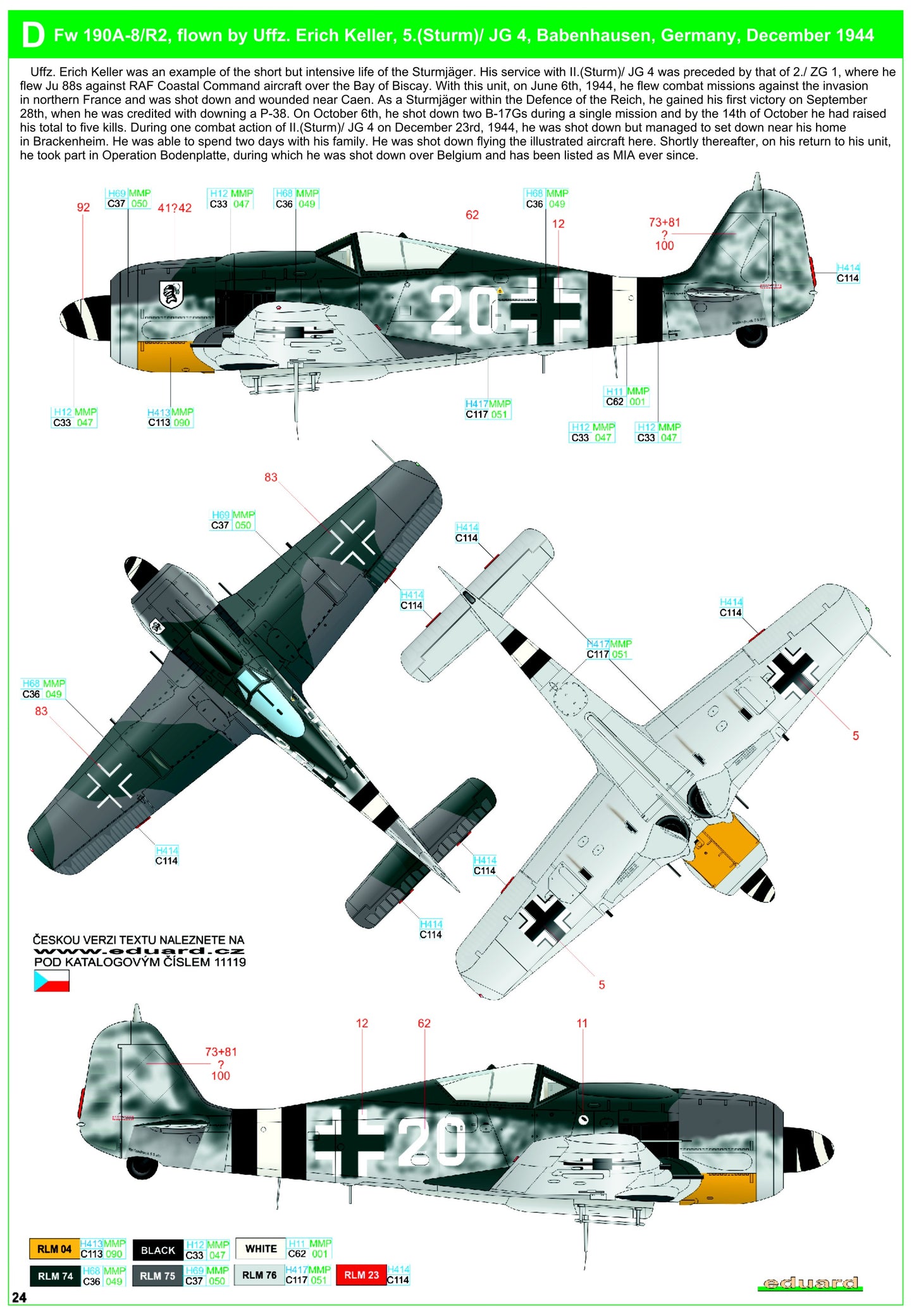 HGW 248059 1:48 Focke-Wulf Fw-190A-8/R2 - Reichsverteidigung