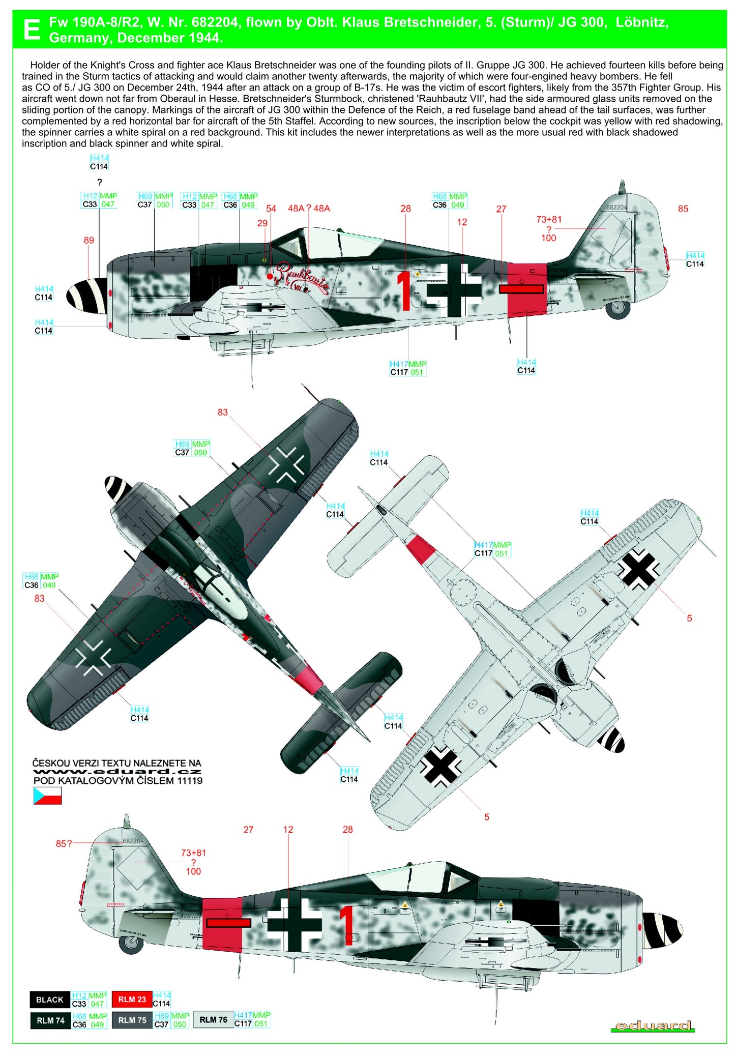 HGW 248059 1:48 Focke-Wulf Fw-190A-8/R2 - Reichsverteidigung