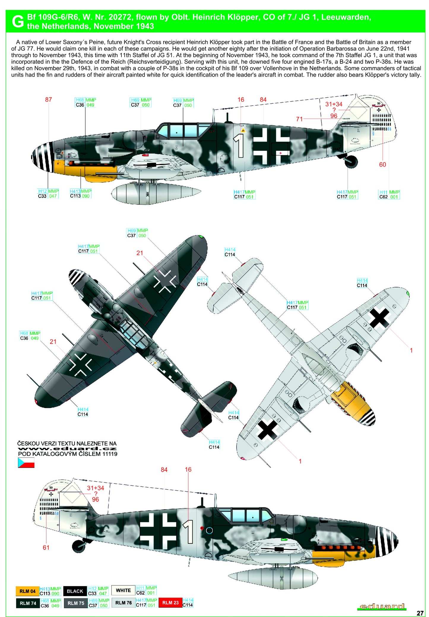 HGW 248060 1:48 Messerschmitt Bf-109G-6/Bf-109G-14 Reichsverteidigung