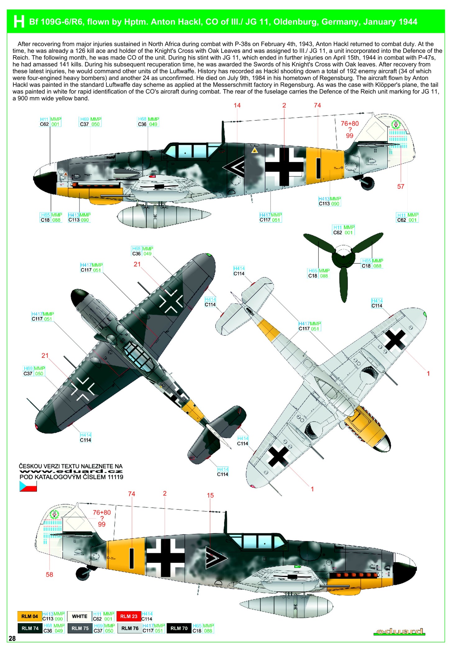 HGW 248060 1:48 Messerschmitt Bf-109G-6/Bf-109G-14 Reichsverteidigung