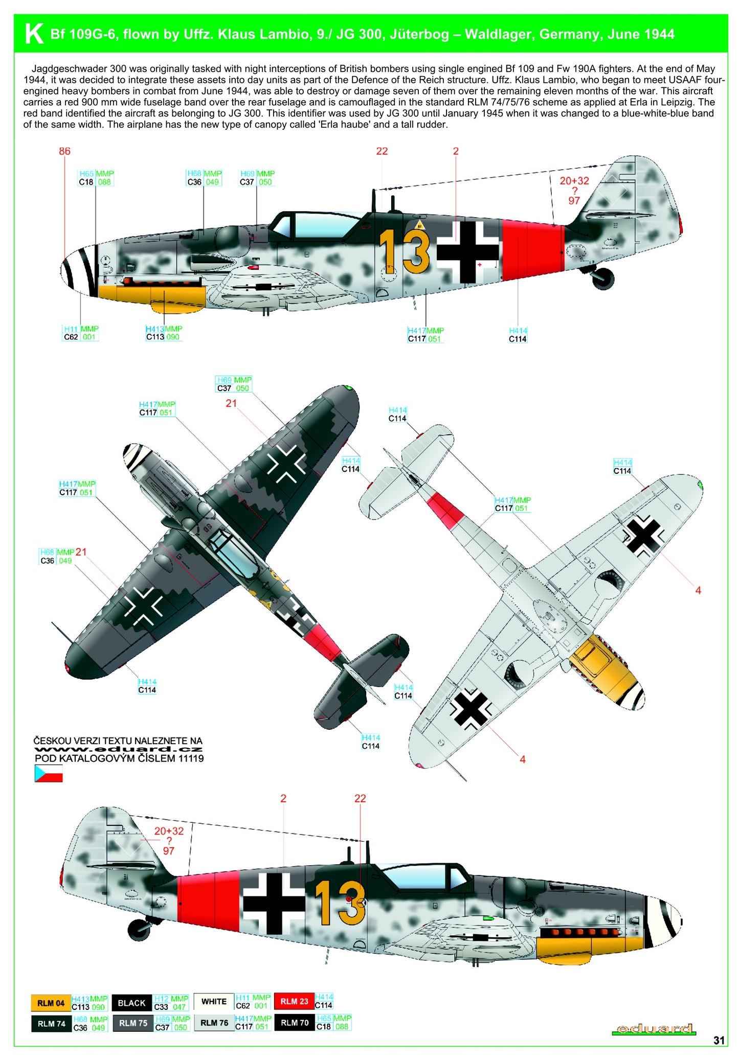 HGW 248060 1:48 Messerschmitt Bf-109G-6/Bf-109G-14 Reichsverteidigung