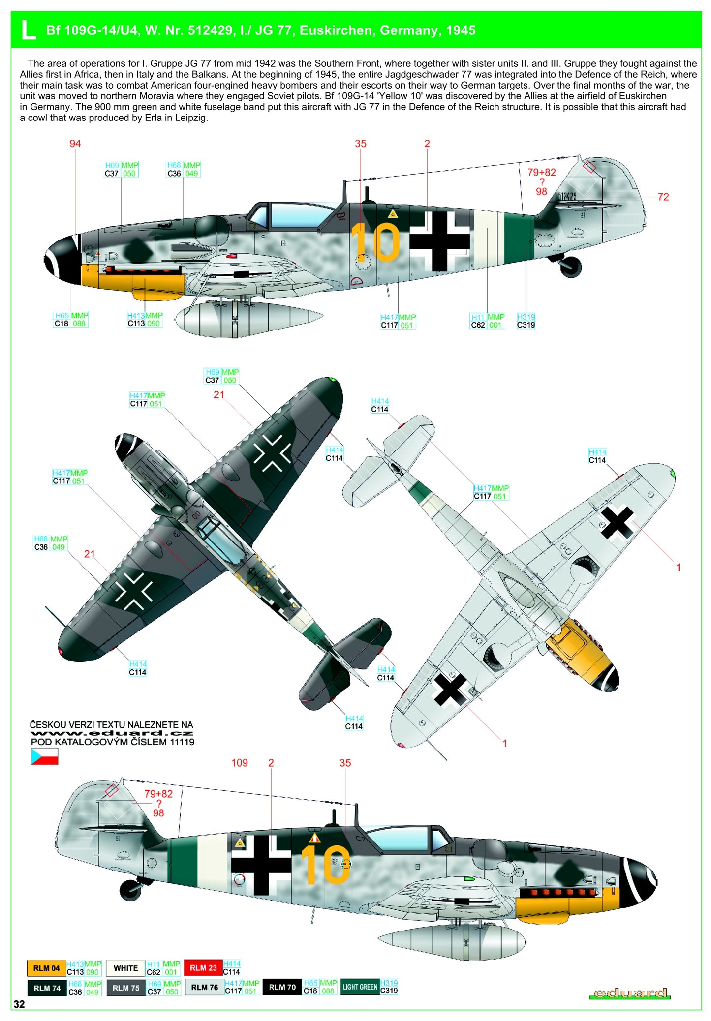 HGW 248060 1:48 Messerschmitt Bf-109G-6/Bf-109G-14 Reichsverteidigung