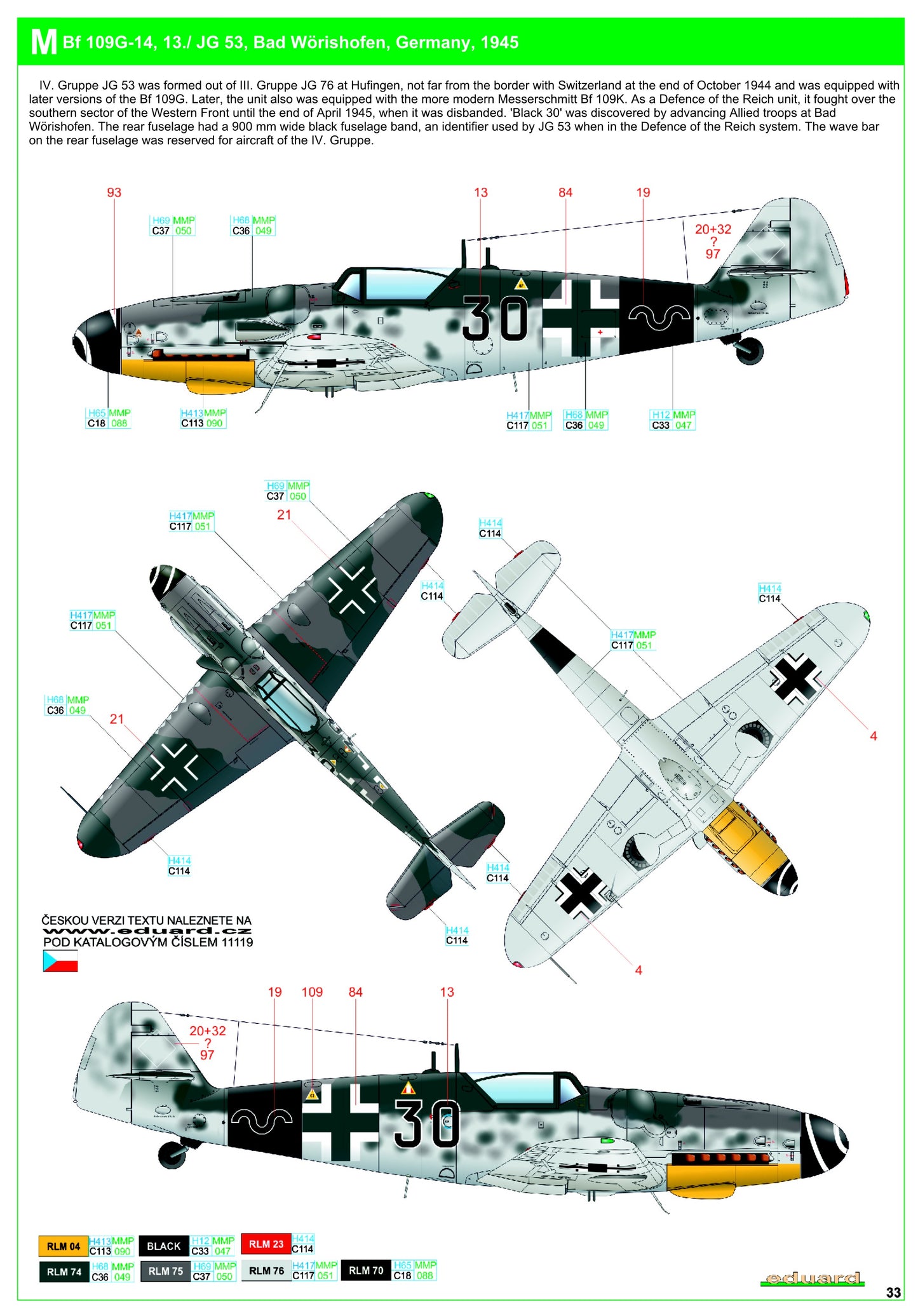 HGW 248060 1:48 Messerschmitt Bf-109G-6/Bf-109G-14 Reichsverteidigung